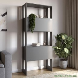Модуль-5 стелаж полиці з фасадами LION Нобу Антрацит