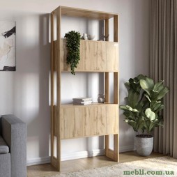 Модуль-5 стелаж полиці з фасадами LION Нобу Дуб Аппалачі