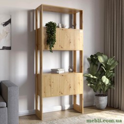 Модуль-5 стелаж полиці з фасадами LION Нобу Дуб Артизан