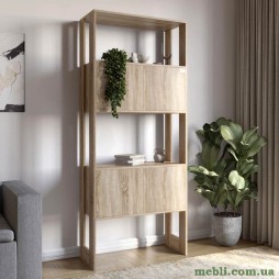 Модуль-5 стелаж полиці з фасадами LION Нобу Дуб Сонома трюфель