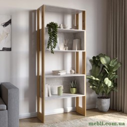 Модуль-6 стелаж полиці без фасадів LION Нобу Бетон/Дуб Артизан