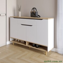 Комод у передпокій з полицею для взуття LION Салліван Тумба-2 Німфея альба/Дуб Аппалачі