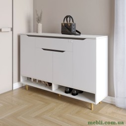 Тумба для взуття у передпокій LION Салліван Тумба-2 Німфея Альба (білий)/Бетон SТyle