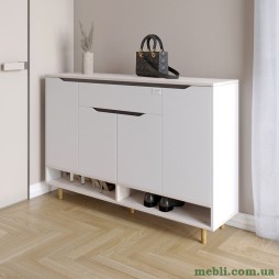 Тумба для взуття у передпокій LION Салліван Тумба-2 Німфея Альба (білий)/Самоа Димчастий