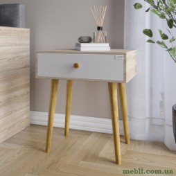 Тумба приліжкова LION Хьюге-4 Сонома/Німфея Альба (білий)