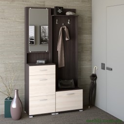 Передпокій Бриз-1 Еверест з тумбою для взуття ТО-4 венге/дуб молочний