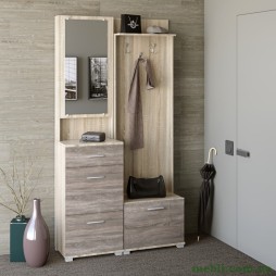 Передпокій Бриз-1 Еверест з тумбою для взуття ТО-4 сонома/трюфель