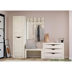 Передпокій Еверест Ліберті 3 (модульний - 5 елементів) правий фасад дуб крафт білий