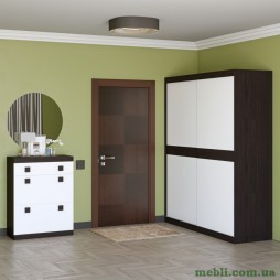 Передпокій Еверест Соната комплект 11 (модульний - 2 елементи) венге темний/білий