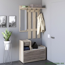Передпокій Еверест Тандем з вішалкою та тумбою (ліва) для взуття сонома/трюфель
