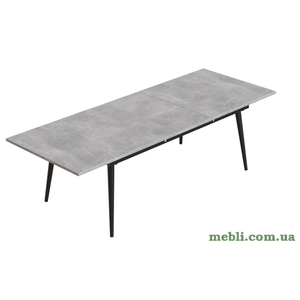 Стіл журнальний трансформер Dandi Small Ferrum-decor 45x120(160)x60 Чорний метал ДСП Бетон