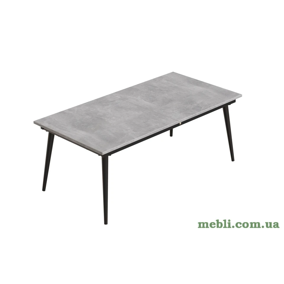 Стіл журнальний трансформер Dandi Small Ferrum-decor 45x120(160)x60 Чорний метал ДСП Бетон