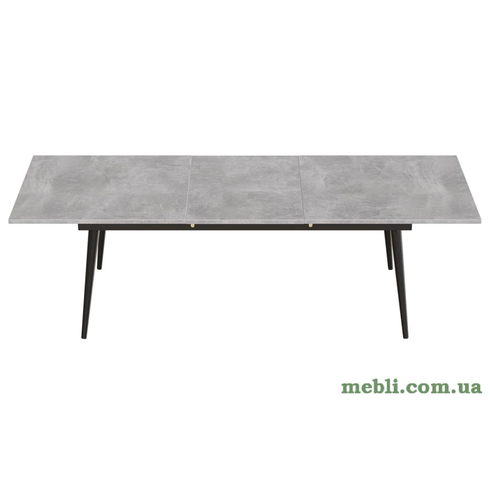 Стіл журнальний трансформер Dandi Small Ferrum-decor 45x120(160)x60 Чорний метал ДСП Бетон