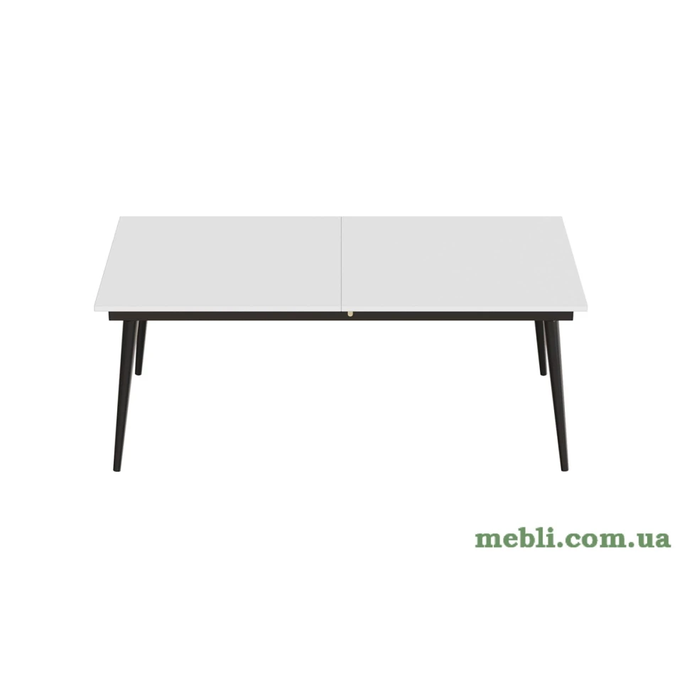 Стіл журнальний трансформер Dandi Small Ferrum-decor 45x120(160)x60 Чорний метал ДСП Білий