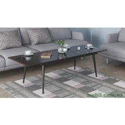 Стіл журнальний трансформер Dandi Small Ferrum-decor 45x120(160)x60 Чорний метал ДСП Венге Магія
