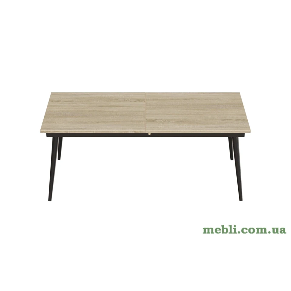 Стіл журнальний трансформер Dandi Small Ferrum-decor 45x120(160)x60 Чорний метал ДСП Дуб Сонома
