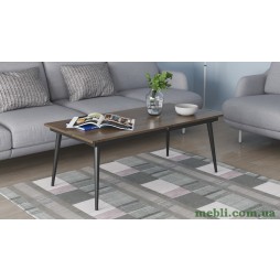 Стіл журнальний трансформер Dandi Small Ferrum-decor 45x120(160)x60 Чорний метал ДСП Дуб Сонома Трюфель
