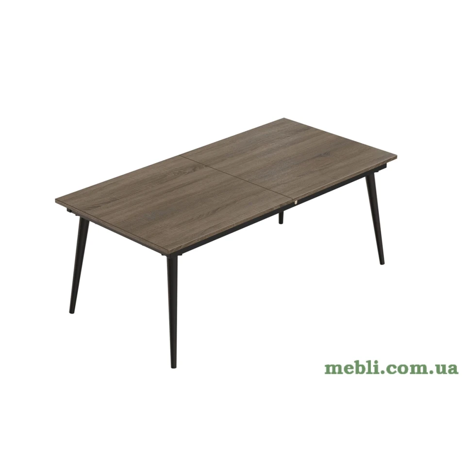 Стіл журнальний трансформер Dandi Small Ferrum-decor 45x120(160)x60 Чорний метал ДСП Дуб Сонома Трюфель
