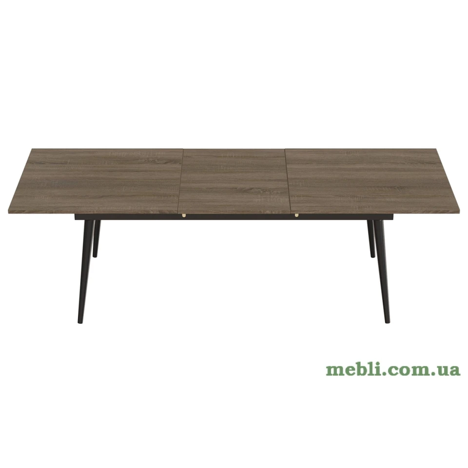 Стіл журнальний трансформер Dandi Small Ferrum-decor 45x120(160)x60 Чорний метал ДСП Дуб Сонома Трюфель