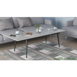 Стіл журнальний трансформер Dandi Small Ferrum-decor 45x120(160)x70 Чорний метал ДСП Бетон