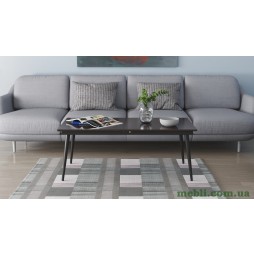 Стіл журнальний трансформер Dandi Small Ferrum-decor 45x120(160)x70 Чорний метал ДСП Венге Магія