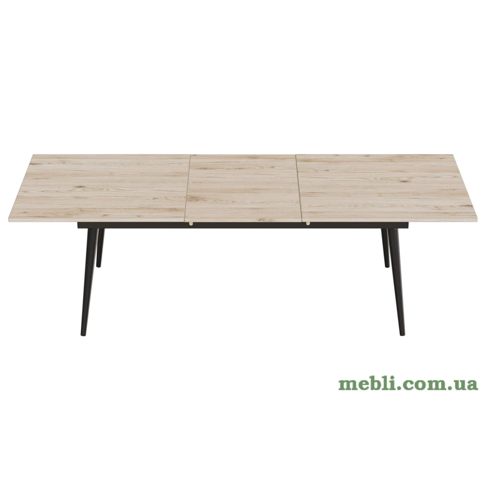 Стіл журнальний трансформер Dandi Small Ferrum-decor 45x120(160)x70 Чорний метал ДСП Дуб Сан-Марино