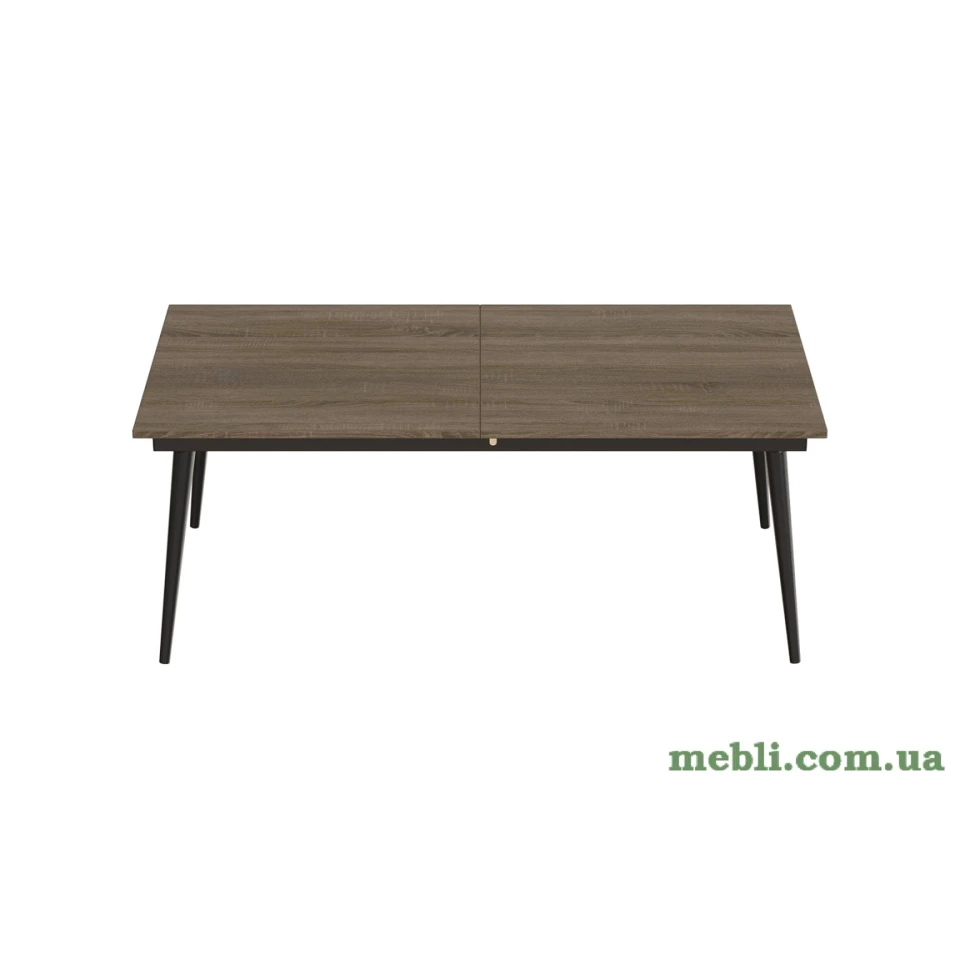 Стіл журнальний трансформер Dandi Small Ferrum-decor 45x120(160)x70 Чорний метал ДСП Дуб Сонома Трюфель