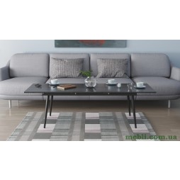 Стіл журнальний трансформер Dandi Small Ferrum-decor 45x120(160)x70 Чорний метал ДСП Сосна Кембра