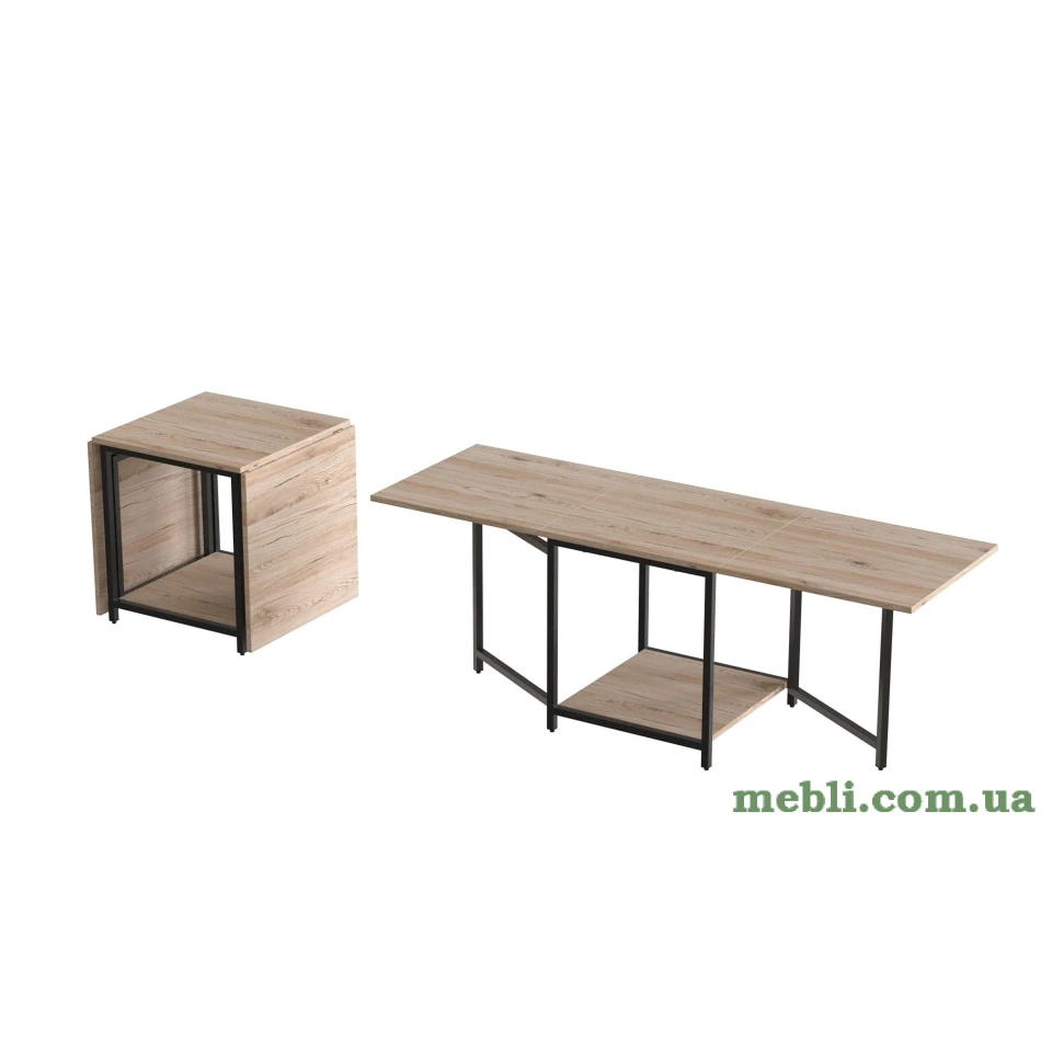 Стіл журнальний трансформер Куб Комбо Ferrum-decor 540x532x500 ДСП Дуб Сан-Марино