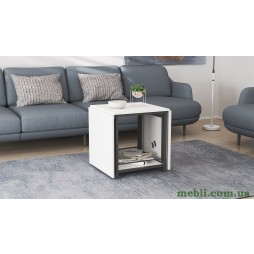 Стіл журнальний трансформер Куб Комбо Ferrum-decor 540x532x500 Чорний метал ДСП Білий