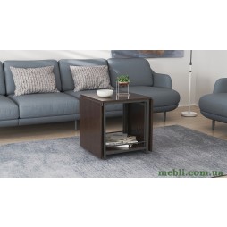 Стіл журнальний трансформер Куб Комбо Ferrum-decor 540x532x500 Чорний метал ДСП Венге Магія