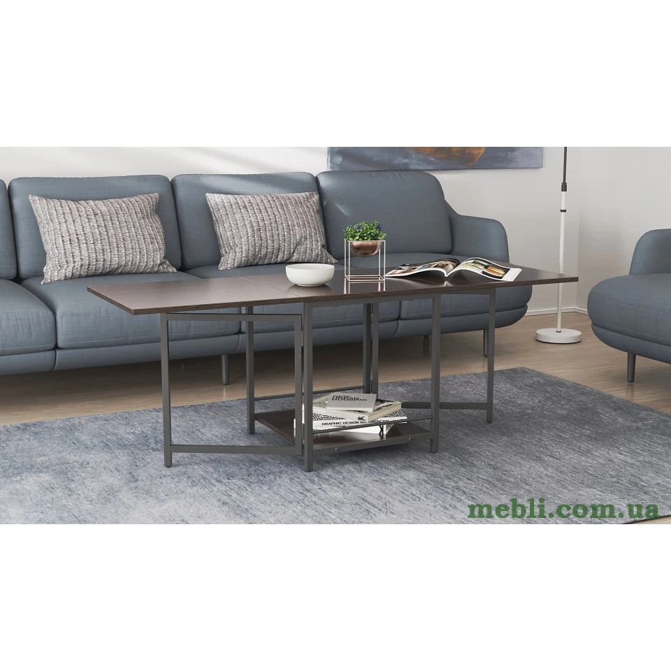 Стіл журнальний трансформер Куб Комбо Ferrum-decor 540x532x500 Чорний метал ДСП Венге Магія