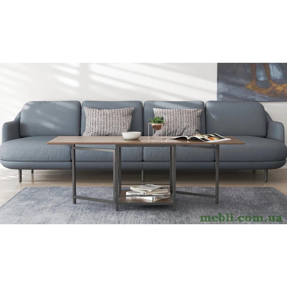 Стіл журнальний трансформер Куб Комбо Ferrum-decor 540x532x500 Чорний метал ДСП Дуб Сонома Трюфель