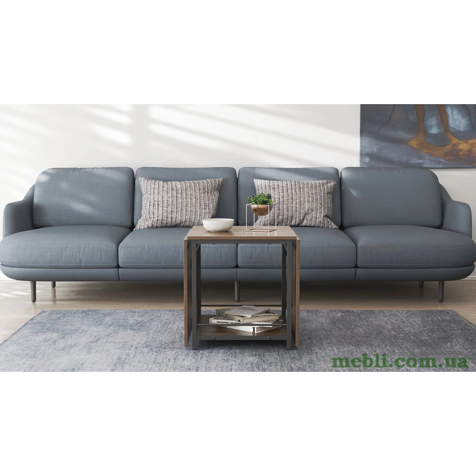 Стіл журнальний трансформер Куб Комбо Ferrum-decor 540x532x500 Чорний метал ДСП Дуб Сонома Трюфель