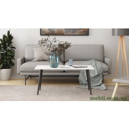 Стіл журнальний Монтана Ferrum-decor 45x100x50 Чорний метал ДСП Білий