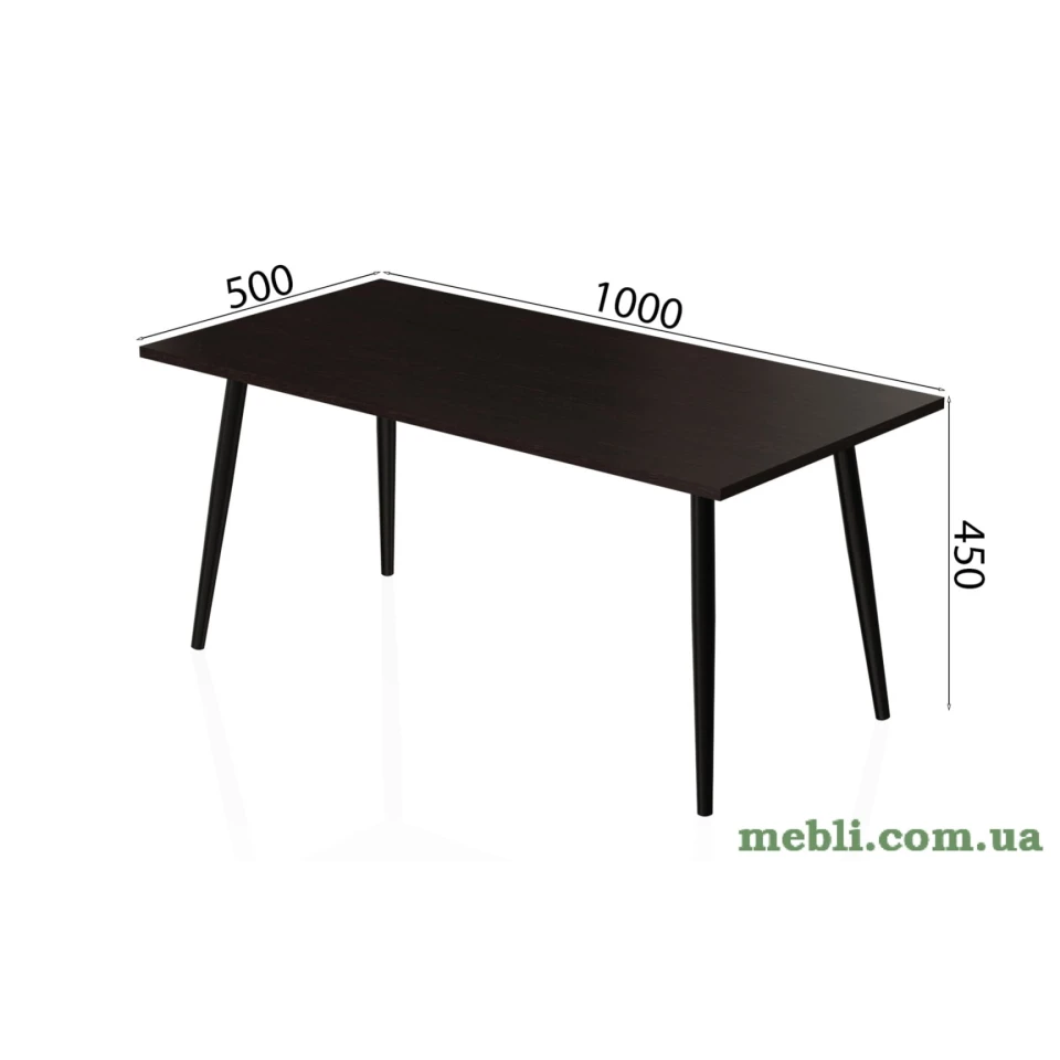 Стіл журнальний Монтана Ferrum-decor 45x100x50 Чорний метал ДСП Венге Магія
