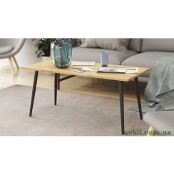 Стіл журнальний Монтана Ferrum-decor 45x100x50 Чорний метал ДСП Дуб Артизан