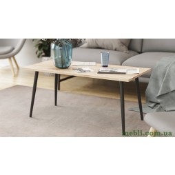 Стіл журнальний Монтана Ferrum-decor 45x100x50 Чорний метал ДСП Дуб Сан-Марино