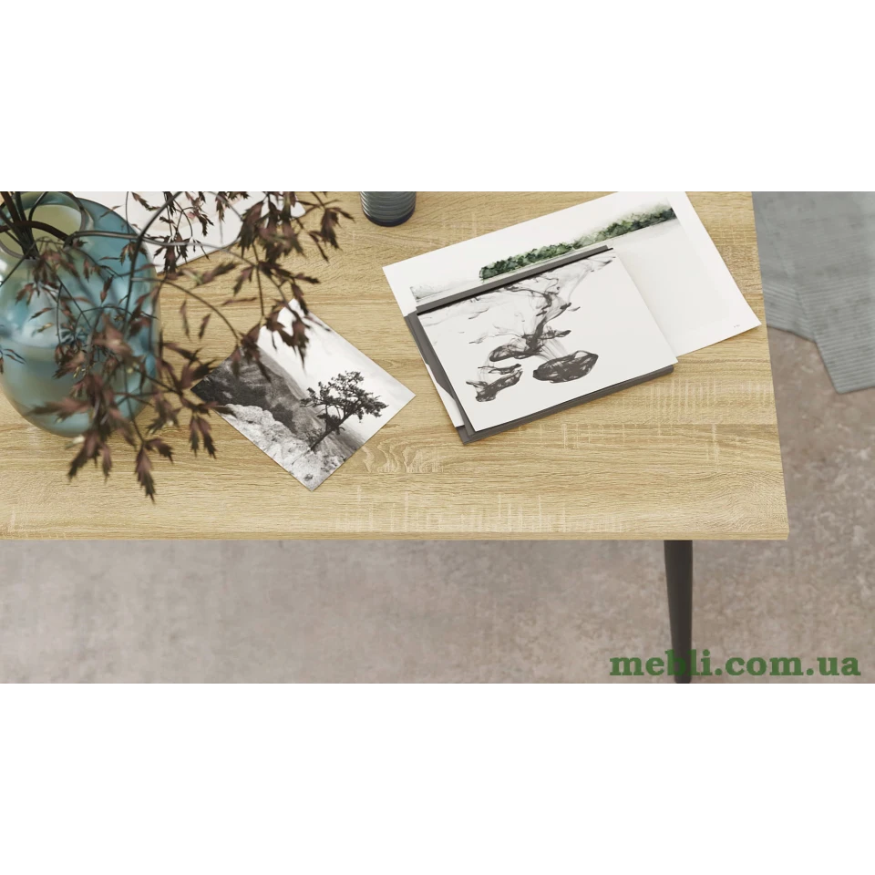 Стіл журнальний Монтана Ferrum-decor 45x100x50 Чорний метал ДСП Дуб Сонома