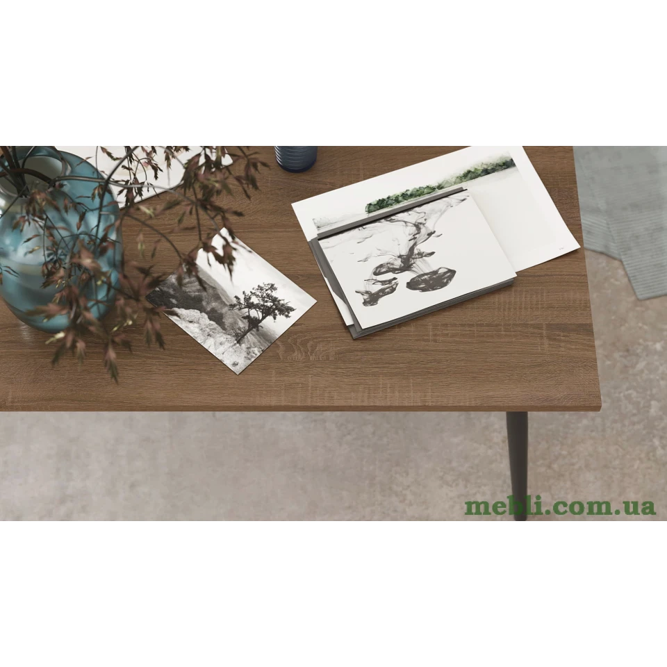 Стіл журнальний Монтана Ferrum-decor 45x100x50 Чорний метал ДСП Дуб Сонома Трюфель