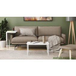 Стіл журнальний приставний Террі Комбо Ferrum-decor 345x662x440 Білий метал ДСП Білий