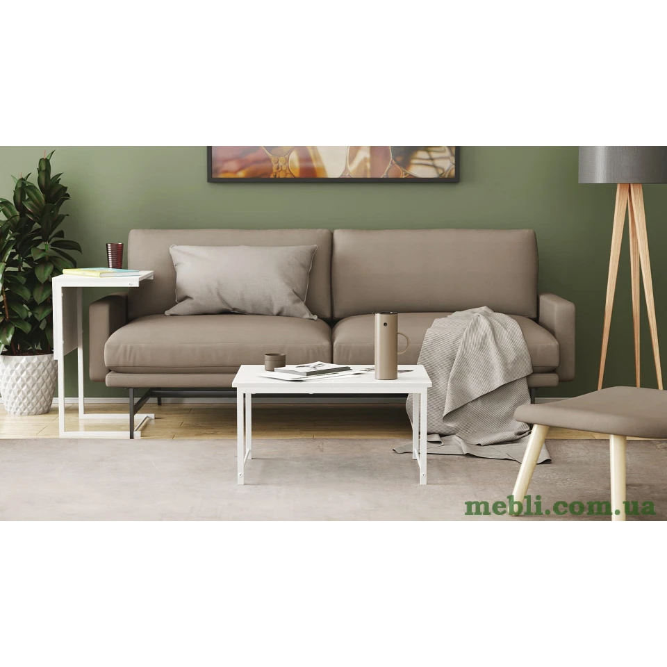 Стіл журнальний приставний Террі Комбо Ferrum-decor 345x662x440 Білий метал ДСП Білий