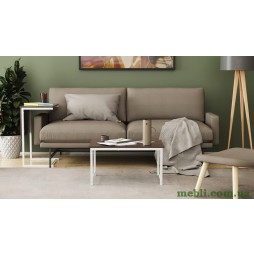 Стіл журнальний приставний Террі Комбо Ferrum-decor 345x662x440 Білий метал ДСП Венге Магія