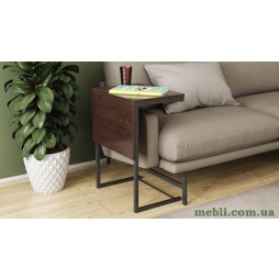 Стіл журнальний приставний Террі Комбо Ferrum-decor 345x662x440 Чорний метал ДСП Венге Магія