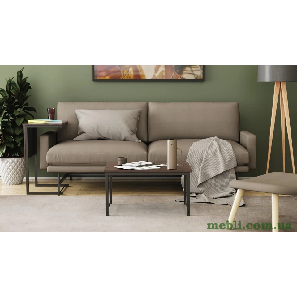 Стіл журнальний приставний Террі Комбо Ferrum-decor 345x662x440 Чорний метал ДСП Венге Магія