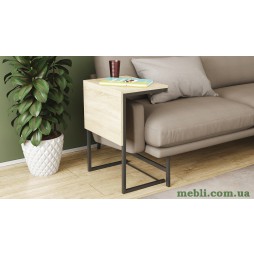 Стіл журнальний приставний Террі Комбо Ferrum-decor 345x662x440 Чорний метал ДСП Дуб Сонома