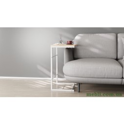 Столик Террі 650x440x330 Білий метал ДСП Дуб Сан-Марино 16мм