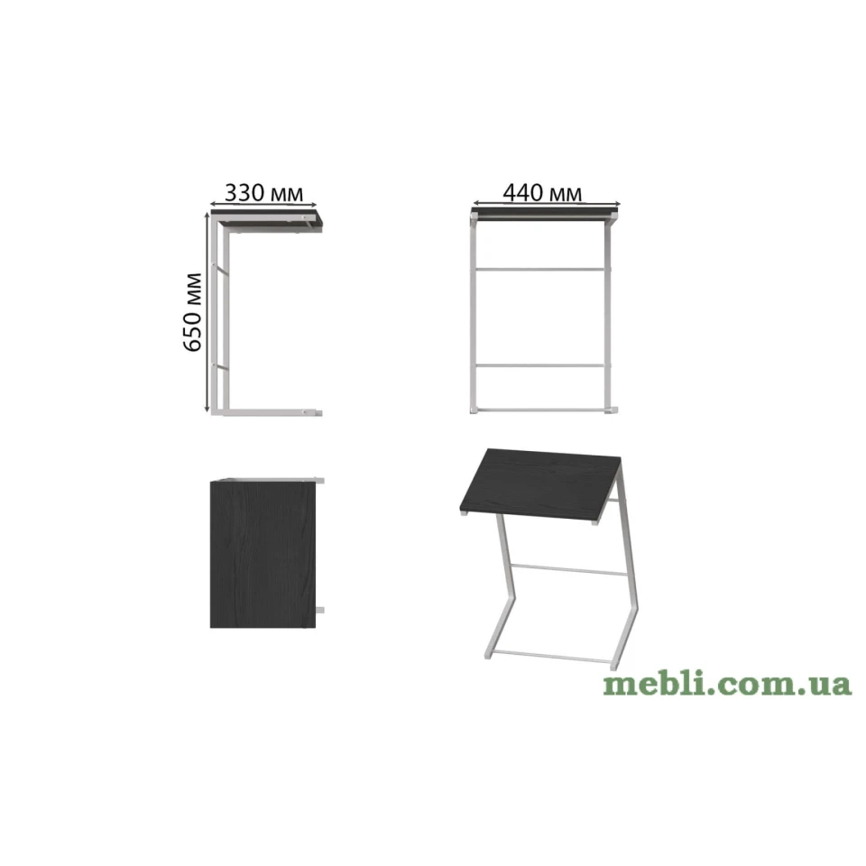 Столик Террі 650x440x330 Білий метал ДСП Сосна Кембра 16мм