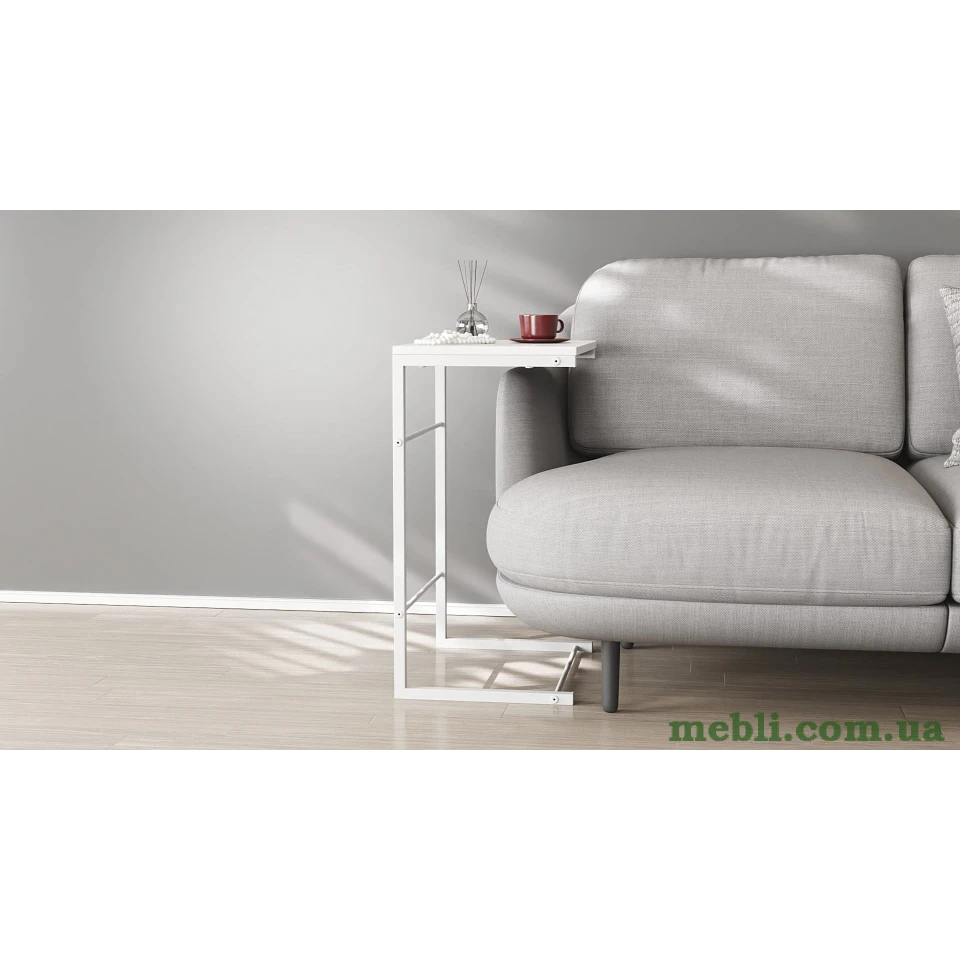 Столик Террі Ferrum-decor 650x440x330 Білий метал ДСП Білий