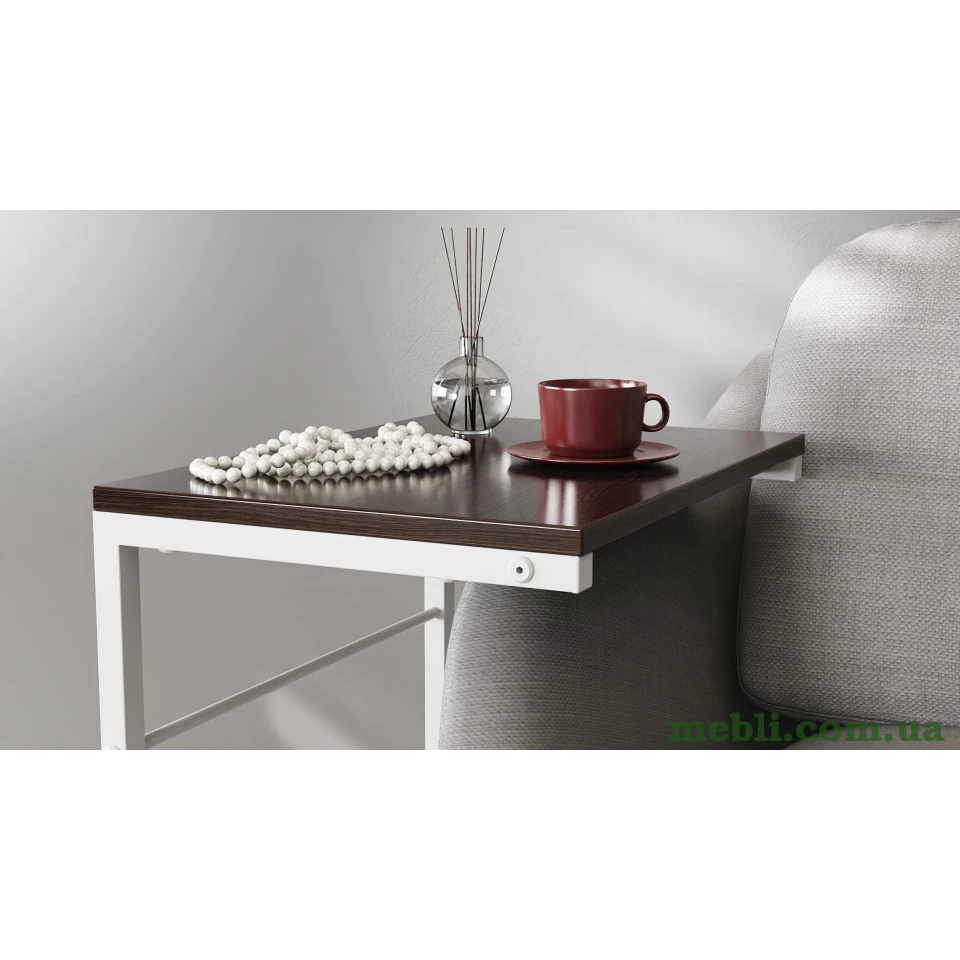 Столик Террі Ferrum-decor 650x440x330 Білий метал ДСП Венге Магія